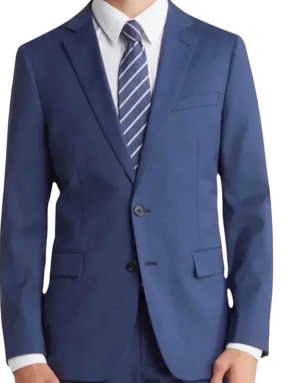 ORIGINAL PENGUIN Slim Fit Wool Blend Suit Jacket Navy 40L Two Button NEW